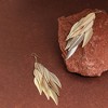 SOHI Women's Gold  Cluster Leaf Drop Earrings - 2 of 3