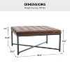 Genaro Modern Genuine Leather Bench with X-Shaped Metal Base|HULALA HOME - 3 of 4