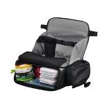 Cozy Cover 3 in 1 Portable Newborn Baby Booster Seat Diaper Backpack Combination Bag with Maximum Weight of 55 Pounds, Black & Gray