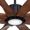 80" Possini Euro Design Defender Modern Indoor Outdoor Ceiling Fan with Dimmable LED Light Remote Matte Black Koa Damp Rated for Patio Exterior House - 3 of 4