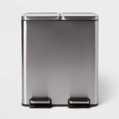 60L Stainless Steel Step Trash and Recycle Can - Brightroom™