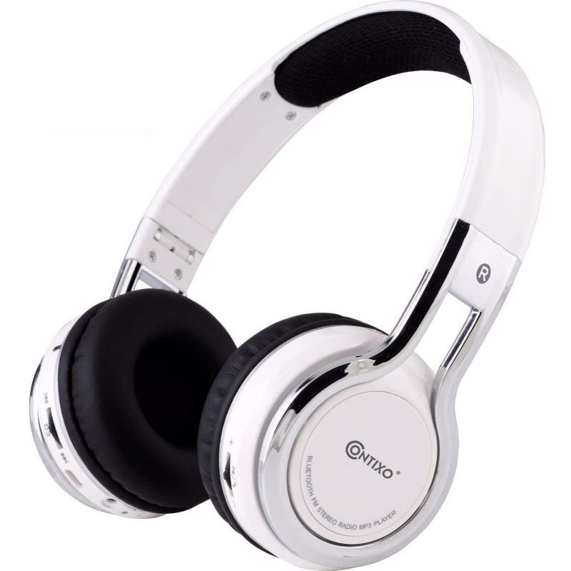 Contixo KB2600 Kids Bluetooth Wireless Headphones -Volume Safe Limit 85db -On-The-Ear Adjustable Headset (White), 3 of 9