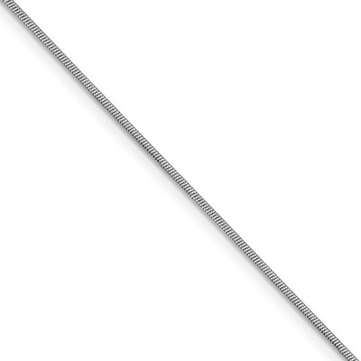 Black Bow Jewelry 1mm 14k White Gold Solid Round Snake Chain Necklace