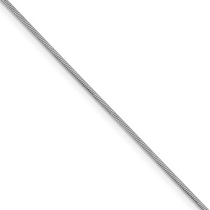 Black Bow Jewelry 1mm 14k White Gold Solid Round Snake Chain Necklace - 1 of 4
