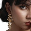 SOHI Women's Metallic Flora Drop Earrings - 4 of 4