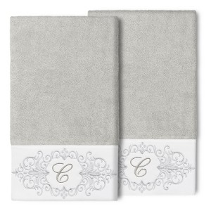 Linum Home Textiles 100% Turkish Cotton MONICA 2PC Embellished Bath Towel Set - 1 of 1