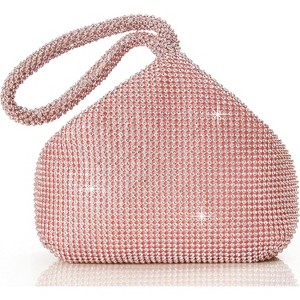 Women's Rhinestone Clutch Evening Bags Sparkly Glitter Triangle Purse for 1920s Party Prom Wedding - 1 of 4