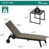 2 Patio Chaise Lounge Chairs with Side Table, Outdoor Sun Lounger Set with 5-Position Reclining Backrest & Wheels, Poolside Furniture - 2 of 4