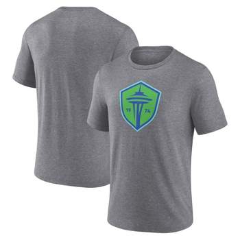 MLS Sporting Kansas City Men's Gray Short Sleeve Triblend Chest Logo T-Shirt