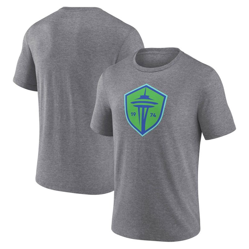 MLS Sporting Kansas City Men&#39;s Gray Short Sleeve Triblend Chest Logo T-Shirt, 1 of 4