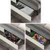 NicBex Queen Size Upholstered Wingback Platform Bed with Velvet/Tufted Headboard and 2 Drawers for Adults,White - 4 of 4