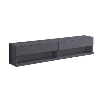 Ximena 60'' Gray Modern Floating TV Stand with LED Lights