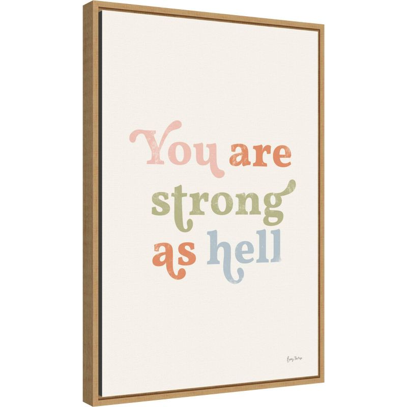 16&#34; x 23&#34; &#39;You Are Strong&#39; Pastel Artwork by Becky Thorns - Framed Wall Canvas by Amanti Art, Inspiring Typography, Modern Home Decor, 3 of 9