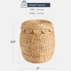 Best Choice Products Scalloped Water Hyacinth Storage Tote Basketwith Lid - Natural - 2 of 4