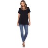 Women's Crisscross Neck Short Sleeve Top - White Mark - 4 of 4