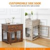 Rustic Brown Dog Crate Furniture Table with 2 Drawers & 3 Doors - Indoor Dog Kennel & House - Side End Table - 4 of 4