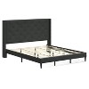 Glenwillow Home Huppe Upholstered Platform Bed Frame, Button-Tufted MCM Wingback, Mattress Foundation, No Box Spring Needed, Easy Assembly - 2 of 4