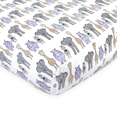 Pink Safari Cotton Jersey Fitted Crib Sheet Set for Toddler Girls