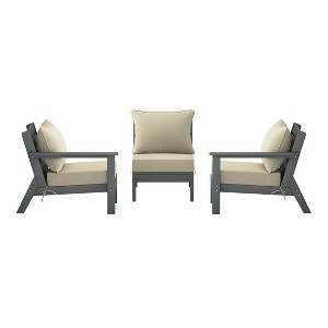 WestinTrends Avalon Outdoor Patio HDPE Loveseat Sofa with Patio Cushions - 1 of 4