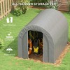 Resenkos Galvanized Metal 6' x 8' Outdoor Storage Tent, Heavy Duty and Waterproof Portable Shed Dark Gray - 3 of 4