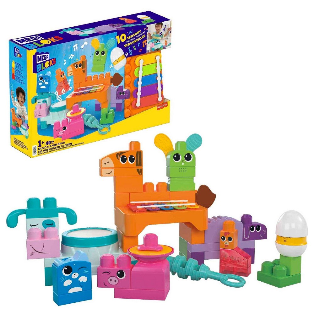 MEGA BLOKS Musical Farm Band Sensory Block Toy - 45pcs