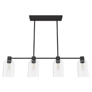 Hunter Fans 4.5" Lochemeade Ceiling Light Noble Bronze Finish - Modern Linear Chandelier with 4 Glass Dome Shades - 1 of 2