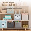 Aoibox Woven Cotton Rope Storage Baskets Decorative Organizer Cubes for Shelves Toys Towels Books Grey 3 Pack 13x10x8.6 - 2 of 4