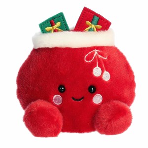 Aurora Mini Velvet Santa Bag Palm Pals Festive Stuffed Animal Red 5" - 1 of 4