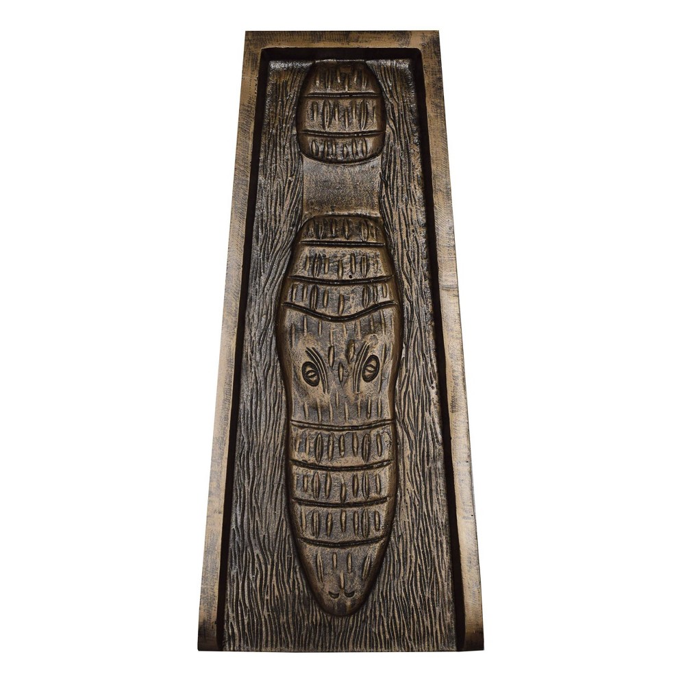 Photos - Other Decoration Cast Aluminum Decorative Downspout Gutter Splash Block Bronze Alligator - Oakland Living