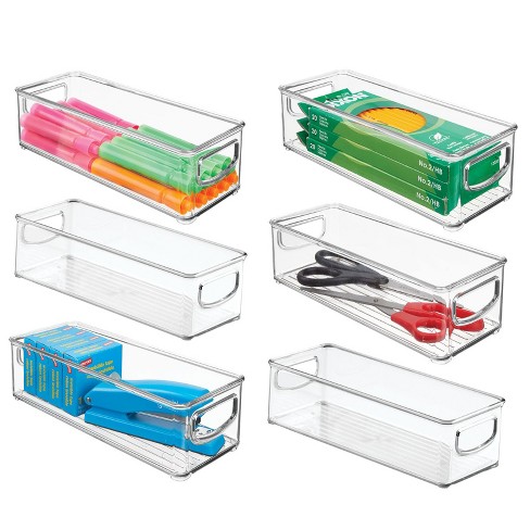  mDesign Small Plastic Office Storage Container Bins
