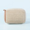 Hand-Woven Pouf Ottoman with Leather Trim - Hearth & Hand™ with Magnolia - image 3 of 4