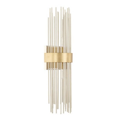 Lena Mid-Century Modern Fire and Ice Nickel Wall Sconce