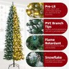 6ft/7.5ft/9ft/12ft Pre-Lit Pencil Christmas Tree with Dual-Color Lights, Slim Artificial Indoor Outdoor Xmas Tree for Home & Apartment - 4 of 4