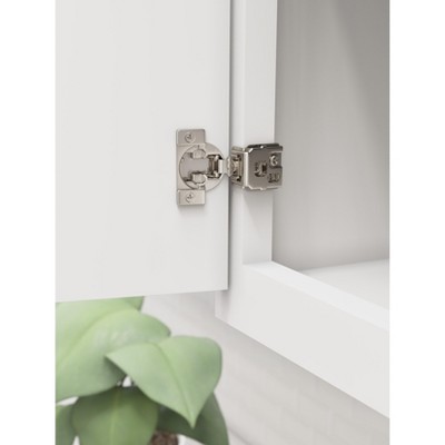 Nickel Finish 1-1/4 Inch Overlay Self-Closing Concealed Cabinet Hinge