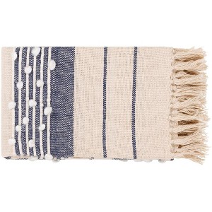 Mark & Day Nebelberg 50"W x 60"L Texture Cream Throw Blankets - 1 of 4