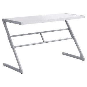 Monarch Specialties Computer Desk Home Office Laptop 48InchL Work Metal Laminate White Grey Contemporary Modern - 1 of 4