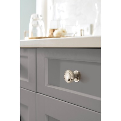 Polished Nickel Round Cabinet Knob with Mounting Hardware