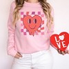 Simply Sage Market Women's Graphic Sweatshirt Melting Heart Checkered - 2 of 3