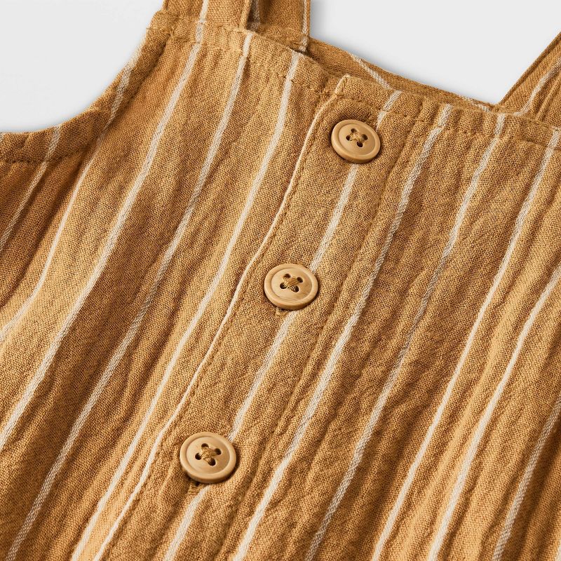 Baby Dungarees Striped Uni Romper - Cat & Jack™ Light Brown, 3 of 5