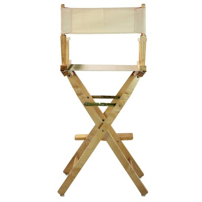 Bar-Height Director's Chair - Natural Frame, Beige Canvas, Wheat/Naural