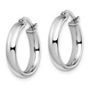 Black Bow Jewelry 4mm x 19mm (3/4 Inch) Polished 14k White Gold Domed Round Tube Hoops - 2 of 4