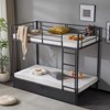 Karl Home Black Metal Twin Over Twin Bunk Bed with 2 Drawers and Charging Station - 3 of 4