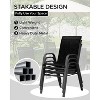 Outdoor Stackable Dining Chairs Set of 4, High-Back Patio Stacking Chairs, Patio Chairs with Textilene Fabric & Metal Frame for Lawn Backyard - 3 of 4