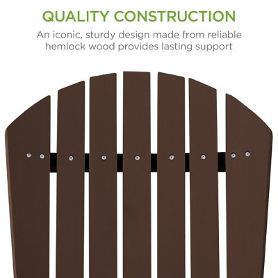 Brown Wooden Folding Adirondack Chair with Arms
