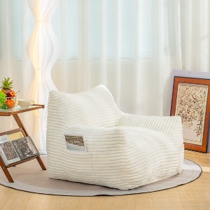 NicBex Corduroy Fabric Bean Bag Chair with High-Resilience Shredded Foam,Lazy Sofa Chair with Armrest,Modern Lounge Chair for Living Room - 1 of 4