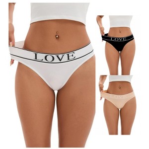 INSPIRE CHIC 3 Packs Women's Mid-Waisted Underwear No Trace Briefs High Elasticity Soft Strech Ladies Panties - 1 of 4