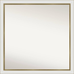 29" x 29" Non-Beveled Eva White Gold Narrow Wall Mirror - Amanti Art: Modern Square, Polystyrene Frame - 1 of 4