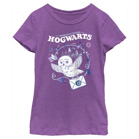 Harry Potter Girl's Harry Potter The Magic Letter T-Shirt - Purple Berry - X Large