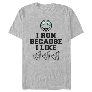 Men's Teenage Mutant Ninja Turtles Leonardo I Run Because I Like Pizza T-Shirt - 1 of 4
