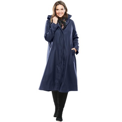 Woman Within Plus Size Long A-Line Raincoat